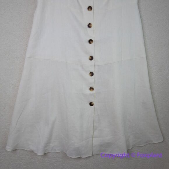 New! City Chic Refinity Dress 100% Linen‎ Button Up in off white, size L - Picture 6 of 16
